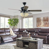 Tangkula 52" Ceiling Fan with Lights and Remote Control, Retro Lighting Ceiling Fan with 5 Blades, ETL Certification, 3 Speeds