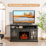 Electric Fireplace TV Stand for TVs Up to 50 Inch - Tangkula