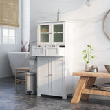 Tangkula Tall Bathroom Storage Cabinet, Freestanding Floor Cabinet