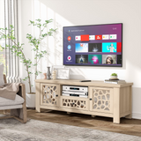 Tangkula TV Stand for 60 Inch TVs, Retro Entertainment Center, TV Console Cabinet w/Open Shelf & Drawer & Cable Hole