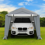 Tangkula 10x16Ft Heavy-Duty Carport, Outdoor Portable Garage with Reinforced Triangular Beams, Galvanized Steel Frame