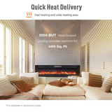 Tangkula 30 Inches Recessed Electric Fireplace, in-Wall & Wall Mounted Electric Heater