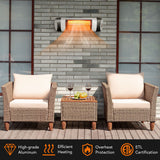 1500W Wall-Mounted Patio Heater, Outdoor Infrared Heater w/ Remote Control