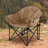 Tangkula Oversized Camping Chair, Outdoor Padded Folding Chair with Cup Holder