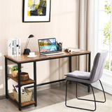 Tangkula Home Office Computer Desk with 2 Storage Shelves