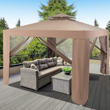 Tangkula 10'x 10' Canopy Gazebo Tent Shelter Art Steel Frame