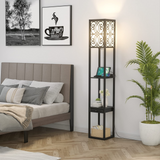 Tangkula Floor Lamp with Shelves and Drawer