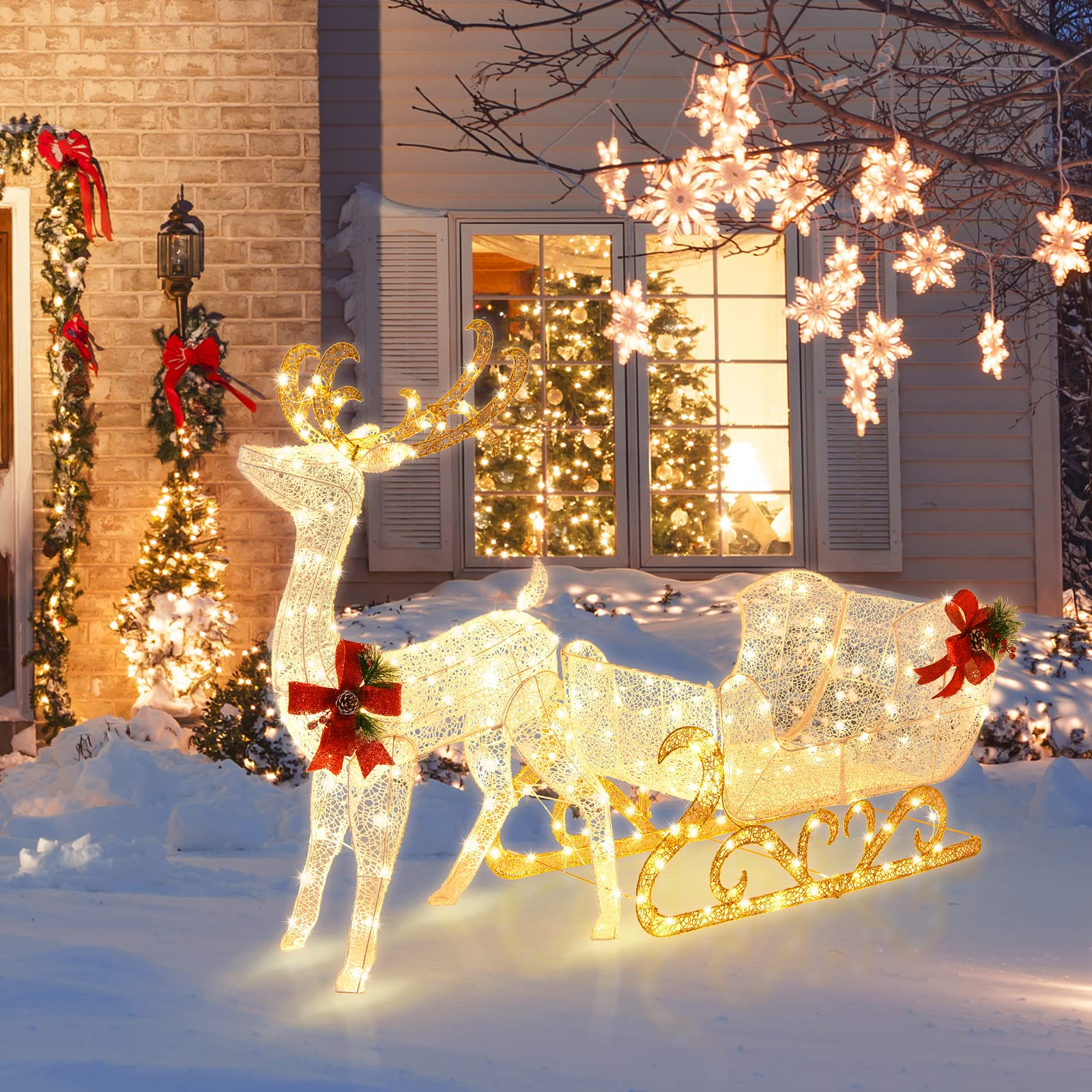6 FT Christmas Lighted Outdoor Yard Decoration - Tangkula