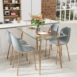  Glass Dining Table, Modern Rectangular Table - Tangkula