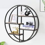 Tangkula Round Wall Shelf, Wall-Mounted Circular Shelf