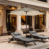 9FT Solar Powered LED Lighted Patio Umbrella, Table Market Umbrella with Tilt and Crank