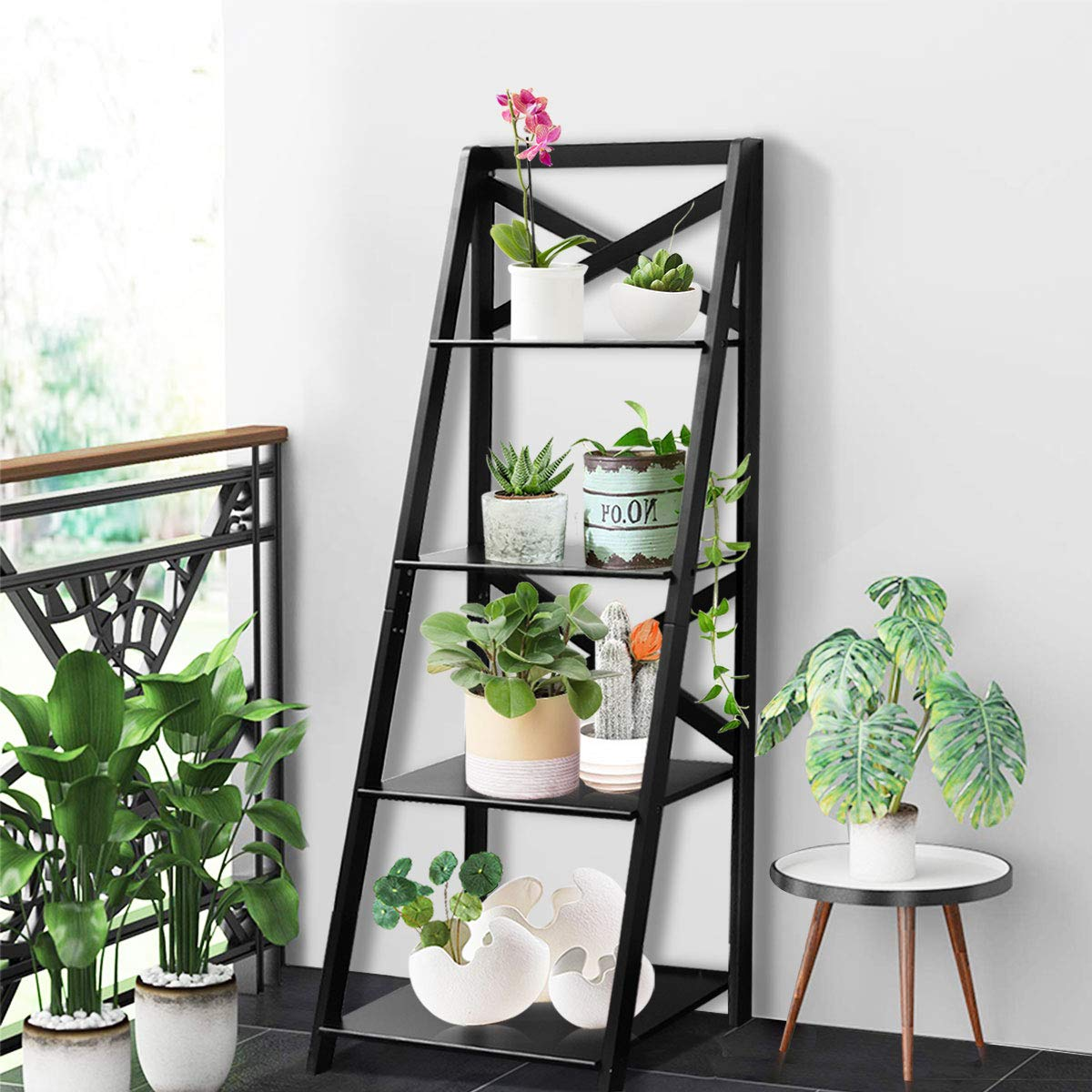 4-Tier Ladder Shelf Bookcase - Tangkula