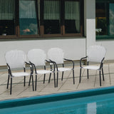 Set of 4 Stackable Outdoor Patio Wicker Chairs