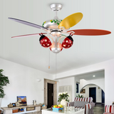 Tangkula 52"Ceiling Fan with Pull Chain Control, Kids Fan Light with 5 Colorful Blades and 3-Speed,Multi-Color