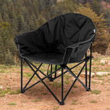 Tangkula Oversized Camping Chair, Outdoor Padded Folding Chair with Cup Holder