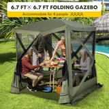 6.7 x 6.7 Ft Pop Up Gazebo with Netting - Tangkula