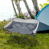 Tangkula Loveseat Camping Chair, Folding Camp Chair with Padded Seat