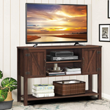 Tangkula TV Stand up to 60 Inches TVs, Modern Entertainment Center Stand with 2 Side Door Cabinets