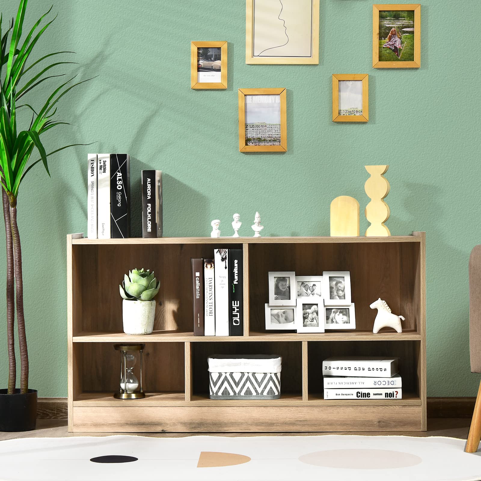 Wood Storage Cube Bookcase - Tangkula