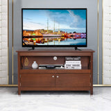 Wooden TV Stand for TVs Up to 50 Inch, X Shape Console Storage Cabinet