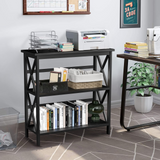 Tangkula 3-Tier Bookcase and Bookshelf, Wooden Open Shelf Bookcase, X-Design Etagere Bookshelf for Home Living Room Office