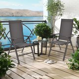 Tangkula Patio Dining Chairs, No Assembly Needs, Portable Folding Patio Chairs with 7-Position Adjustable Backrest and Aluminium Frame