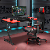 Tangkula Gaming Desk, Z-Shaped Computer Desk Professional Gamer Workstation with PVC Blow Molding Textured Surface