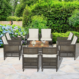Tangkula Patio Furniture Set with 2-Tier Coffee Table