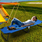 Folding Camping Cot, Portable Camping Bed with Steel Frame