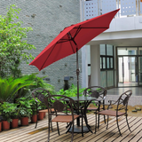 Tangkula 9FT Patio Umbrella, Outdoor Market Table Umbrella with Push Button Tilt Adjustment, Crank & 6 Sturdy Ribs for Garden