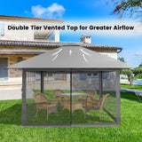 Tangkula 13' x 13' Pop-up Gazebo Canopy, Instant Setup Canopy Tent