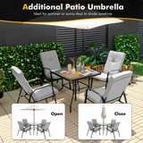 TANGKULA 5 FT Patio Umbrella, Outdoor Table Market Umbrella with Quick-Release Button