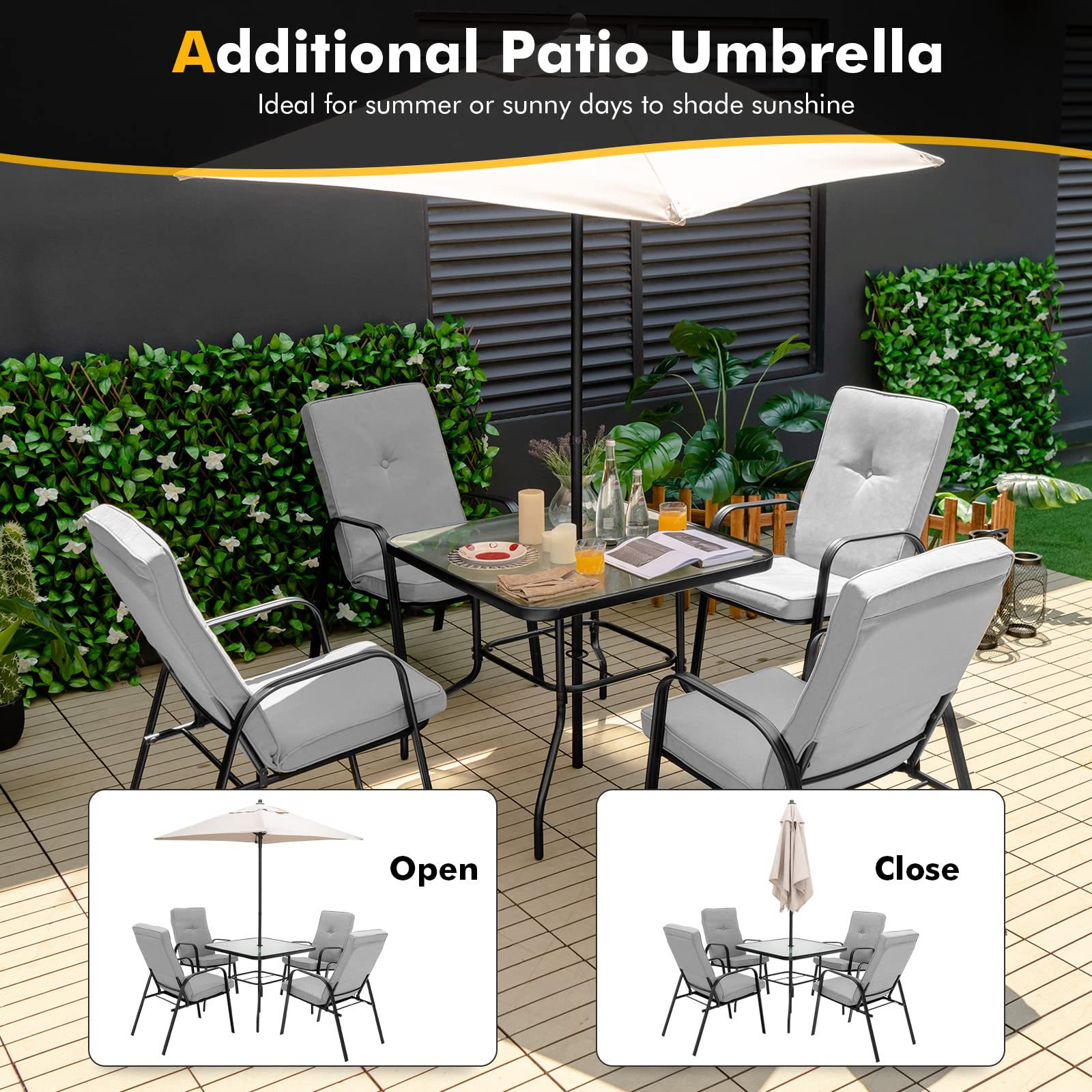 5 ft patio table umbrella TANGKULA 5 FT Patio Umbrella, Outdoor Table Market Umbrella with Quick – tangkula