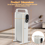 Tangkula 1500W Oil Filled Radiator Heater, Portable Electric Space Heater with 3 Heat Settings