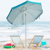 Tangkula 6.5ft Outdoor Beach Umbrella with Sand Anchor