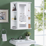 Tangkula Bathroom Medicine Cabinet, Wall Mounted Bathroom Cabinet with Mirror Door and Shelves