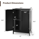 Bathroom Floor Cabinet, Black - Tangkula