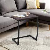 Tangkula Couch Table Sofa Side C Table, C-Shaped End Table with Steel Frame, Snack Table TV Tray Table