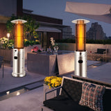 Outdoor Patio Propane Heater with Wheels, 40,000 BTU Freestanding Patio Heater with Quartz Glass Tube