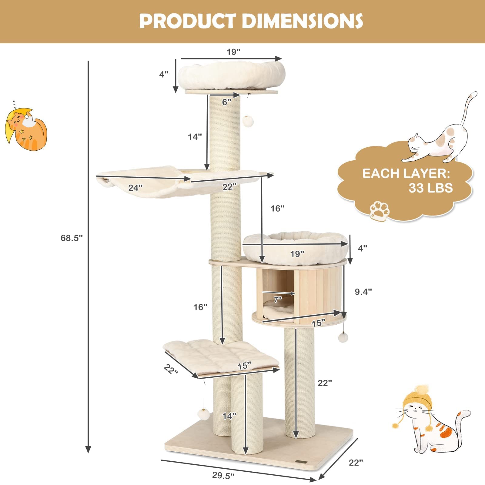 Tangkula Modern Cat Tree