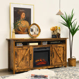Industrial Fireplace TV Stand for TVs Up to 65 Inches, Entertainment Center w/18 1400W Electric Fireplace