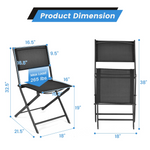 Patio Folding Chairs Set of 4 - Tangkula