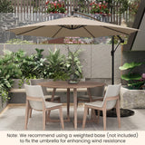 TANGKULA 10FT Solar Offset Umbrella, Tilted Cantilever Hanging Umbrella with 112 LED Lights