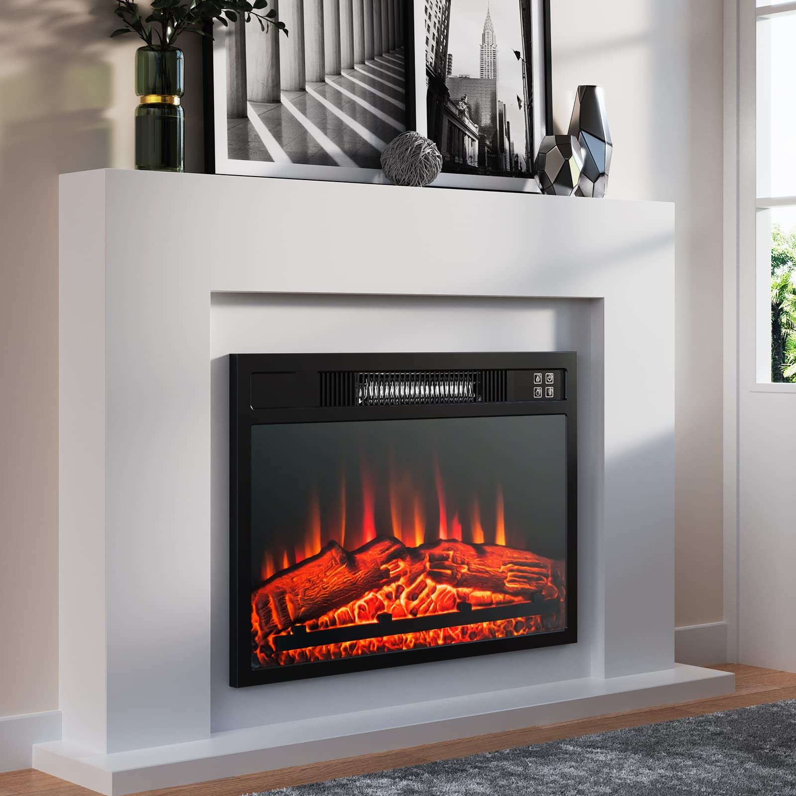 23 inch Electric Fireplace Insert - Tangkula