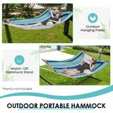 Tangkula 10.5FT Double Hammock, Heavy Duty Outdoor Hammock with Curved Spreader Bars