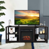 2-Tier TV Stand, Entertainment Television Stands Suitable for 18" Electric Fireplace (Not Included)