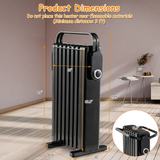 Tangkula 1500W Oil Filled Radiator Heater, Portable Electric Space Heater with 3 Heat Settings