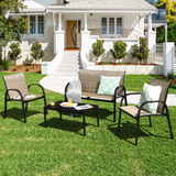 4 Piece Patio Furniture Outdoor Sofa Garden Lawn Sectional Conversation Set Outdoor Garden