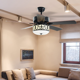 Tangkula 52"Ceiling Fan w/Lights & Remote Control, Lighting Fan w/5 Reversible Blades