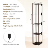 Tangkula Floor Lamp with Shelves, 64 Inches Modern Shelf Floor Lamp with 3-Level Dimmable LED Bulbs and Rotatable LED Poles